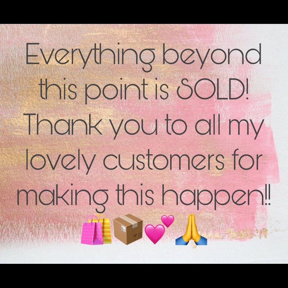 A huge thank you too all my wonderful customers!!